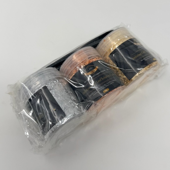 Gold Foil Flakes Set For Nail Art Jewelry Makeup Metallic Silver Cooper Crafts - Picture 17 of 17